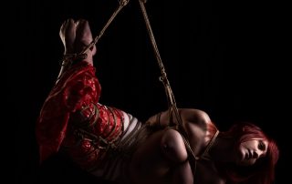 Freestyle shibari bondage photoshoot by Clover & WykD Dave. Model Red Riding Brat #WykDRope Contact us for prints.